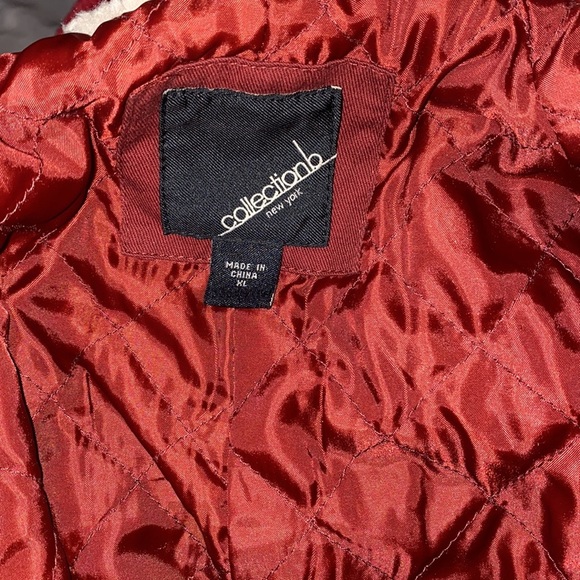 Macy’s collectionb Newyork burgundy puffer coat Xl - Picture 3 of 10
